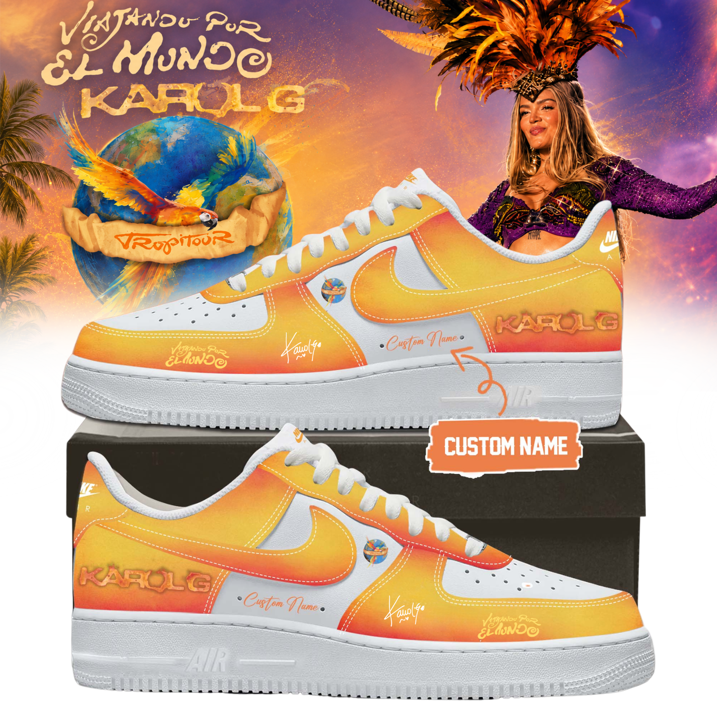 Karol G " Viajando por el Mundo Tropitour " Signature Limited Edition Shoes | OH33
