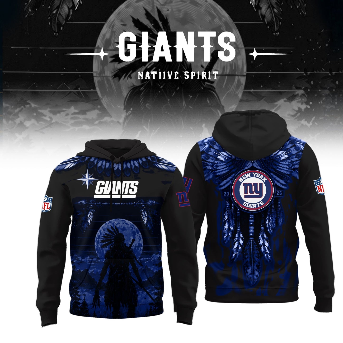 Limited Editon New York Giants Native Spirit Heritage 2026 Hoodie