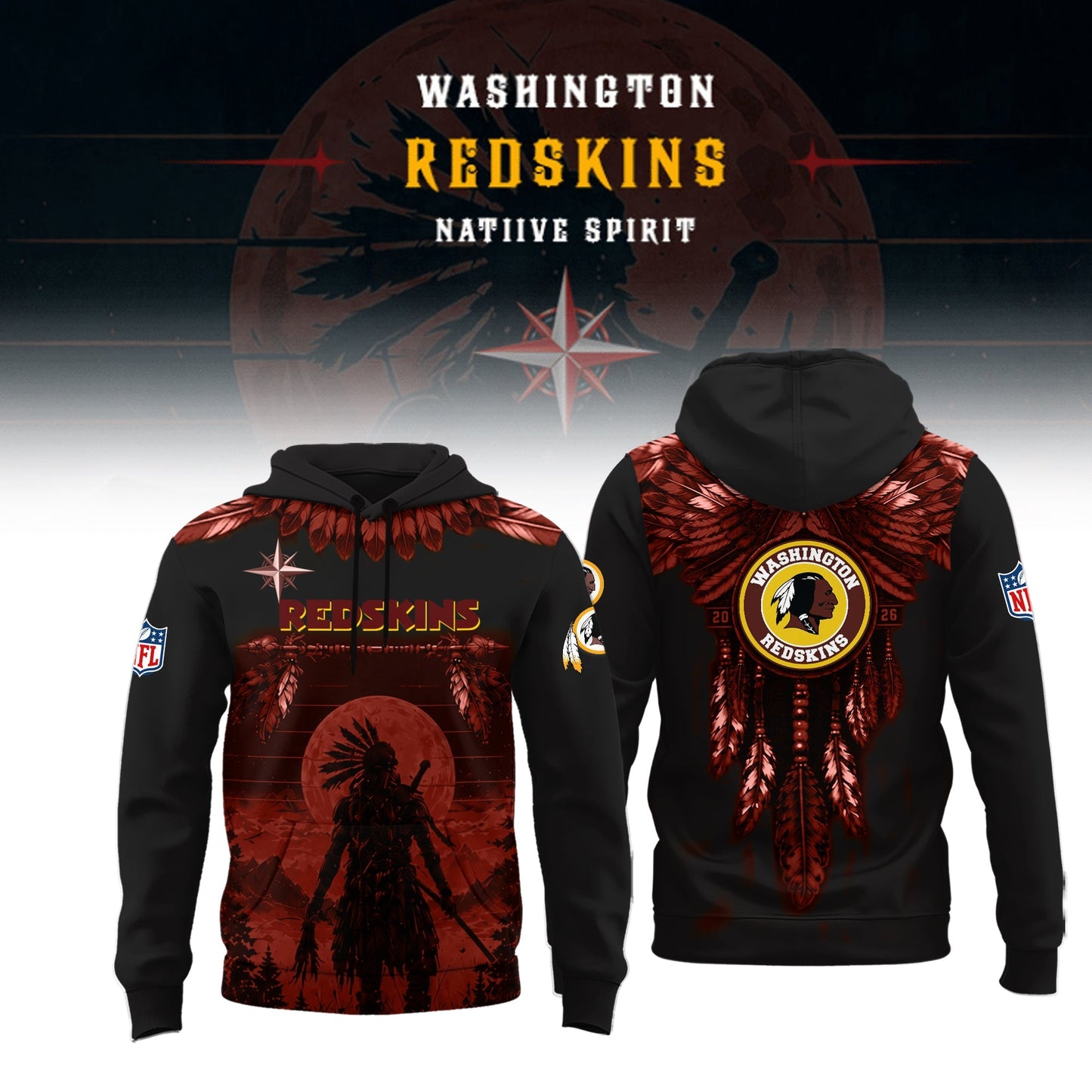 Limited Editon Washington Redskins Native Spirit Heritage 2026 Hoodie