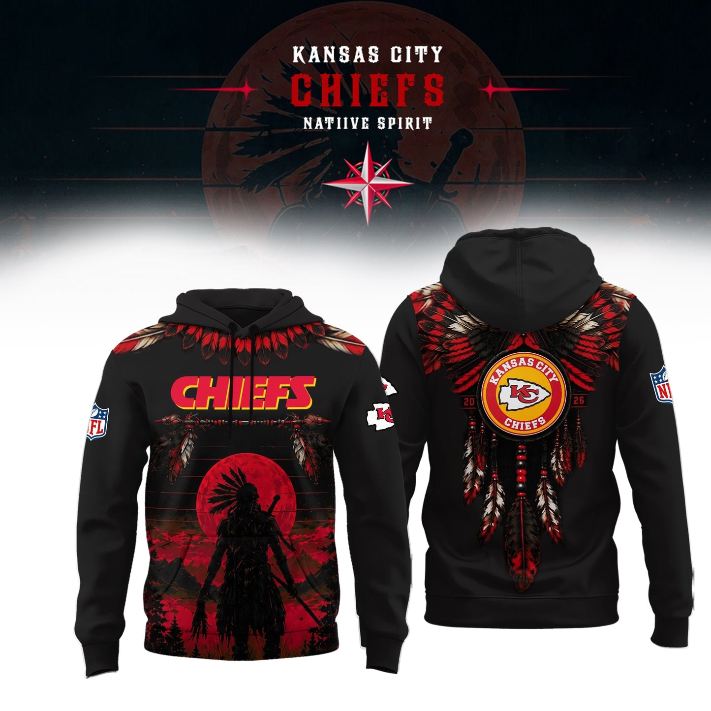 Limited Editon Kansas City Chiefs Native Spirit Heritage 2026 Hoodie