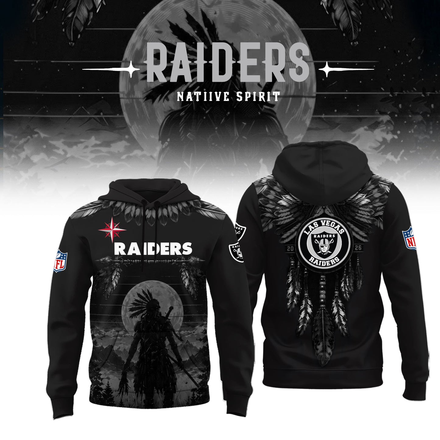 Limited Editon Las Vegas Raiders Native Spirit Heritage 2026 Hoodie