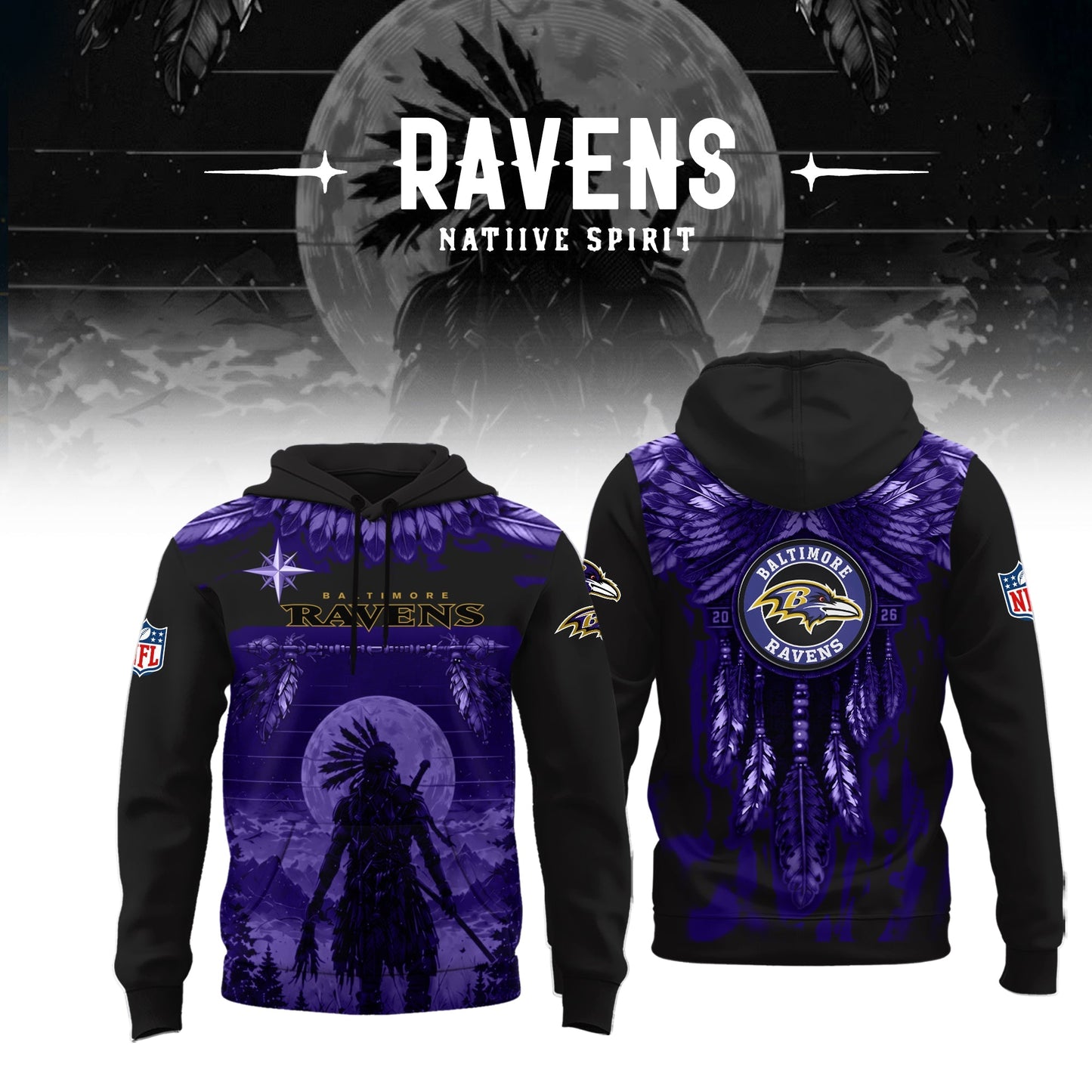 Limited Editon Baltimore Ravens Native Spirit Heritage 2026 Hoodie