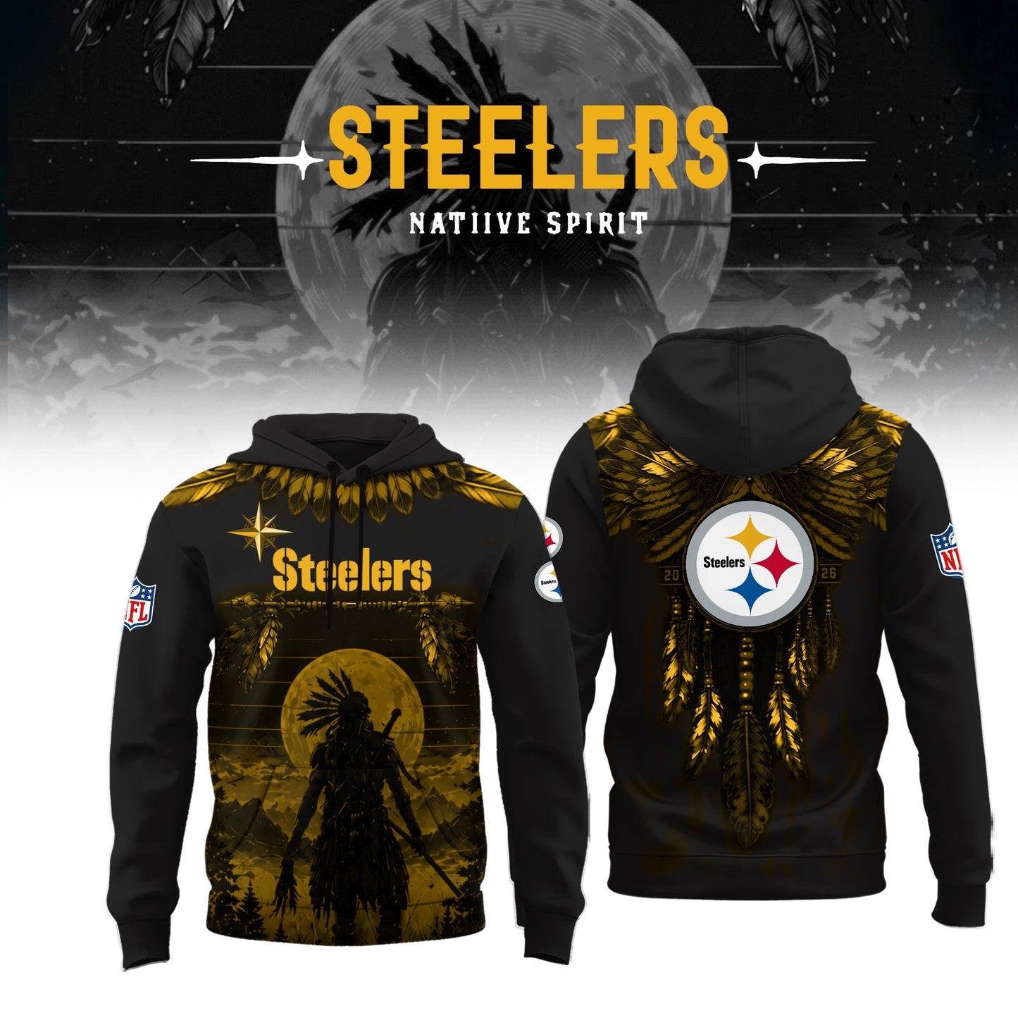 Limited Editon Pittsburgh Steelers Native Spirit Heritage 2026 Hoodie