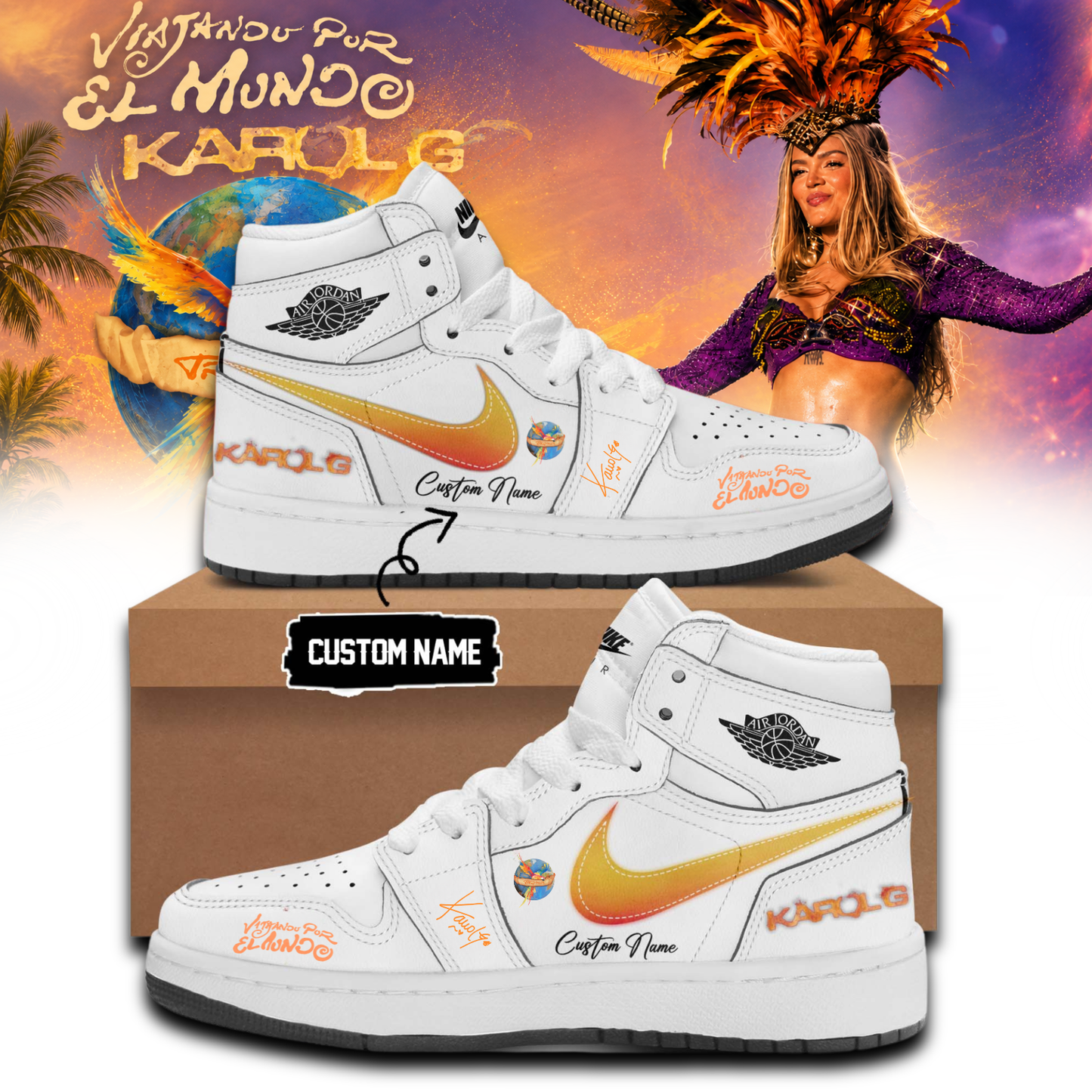 Karol G " Viajando por el Mundo Tropitour " Signature Limited Edition Shoes 1 | UH36