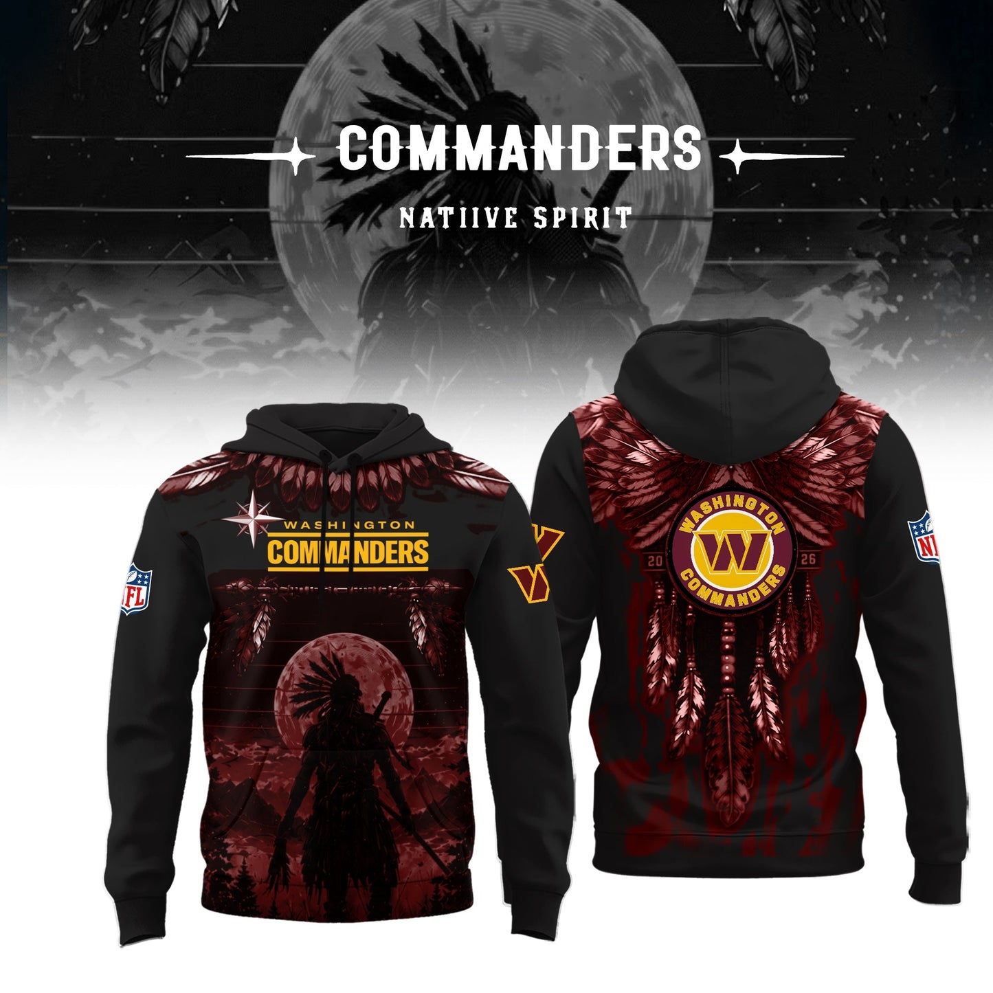 Limited Editon Washington Commanders Native Spirit Heritage 2026 Hoodie