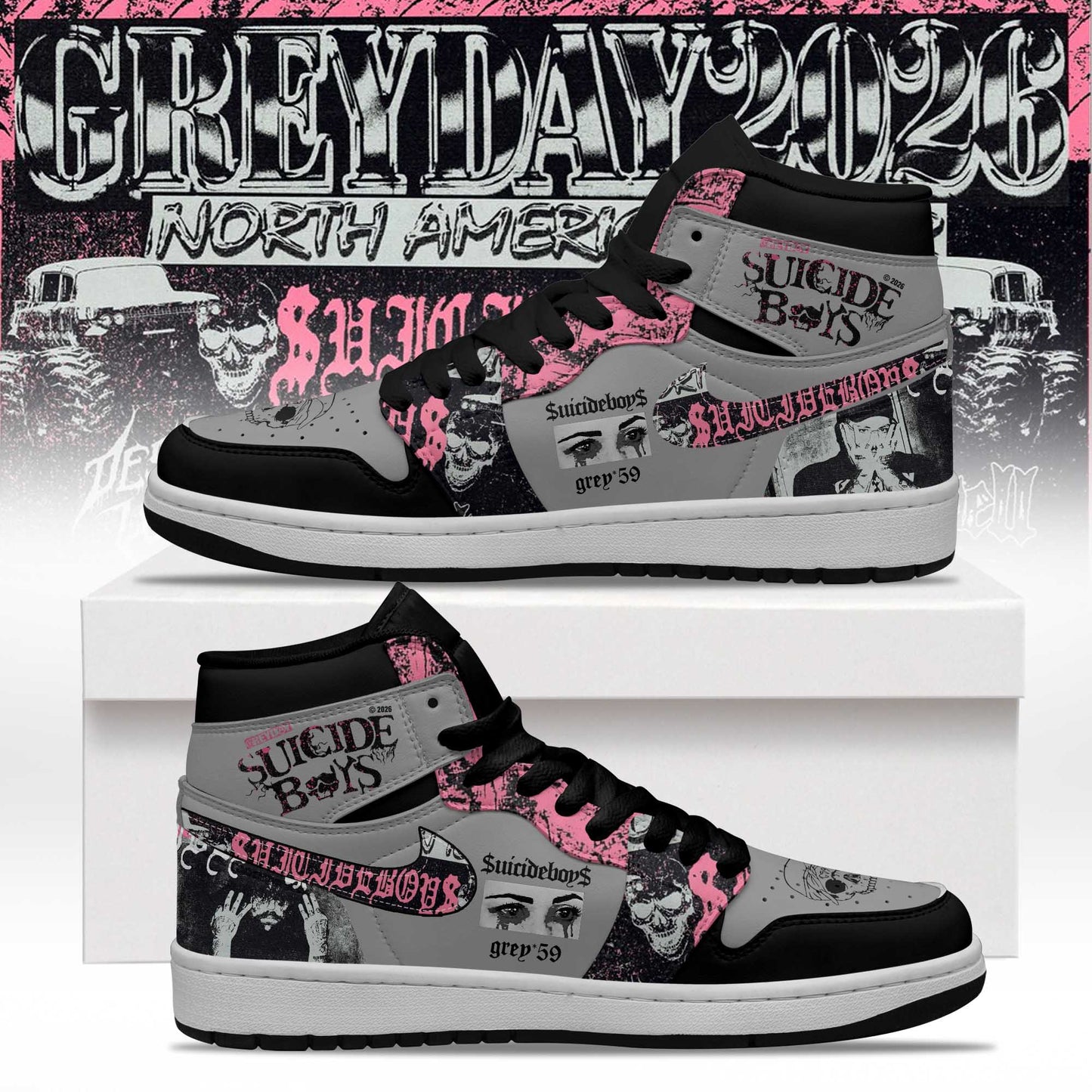 Grey Day 2026: Official Custom Kicks for the Suicideboys Faithful - AJ1 Sneaker | WH26