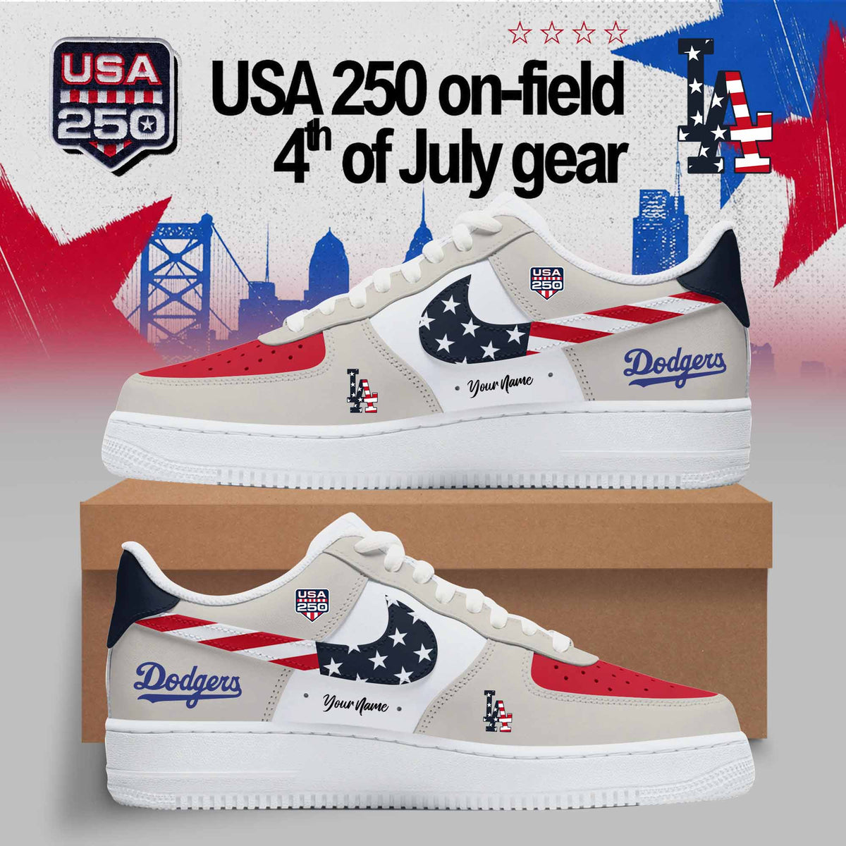 LA Dodgers: HARPER x USA 250 ON-FIELD – 4TH OF JULY SNEAKER COLLECTION