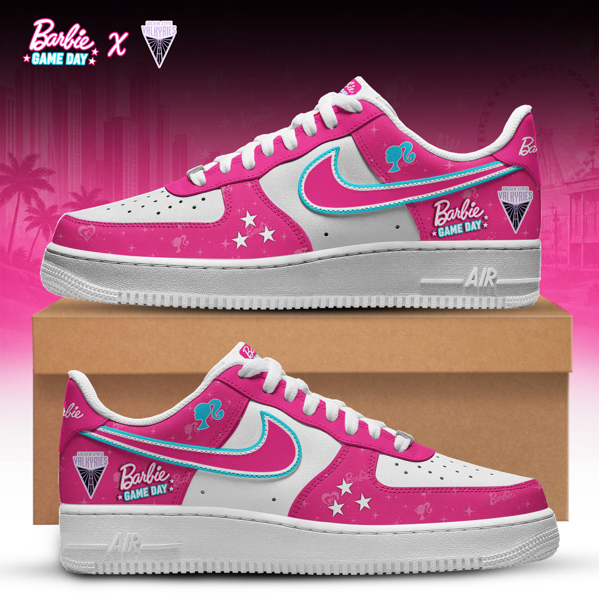 Valkyries 2026 WNBA x Barbie Game Day Edition Nike Air Force 1 Low Custom For Fans