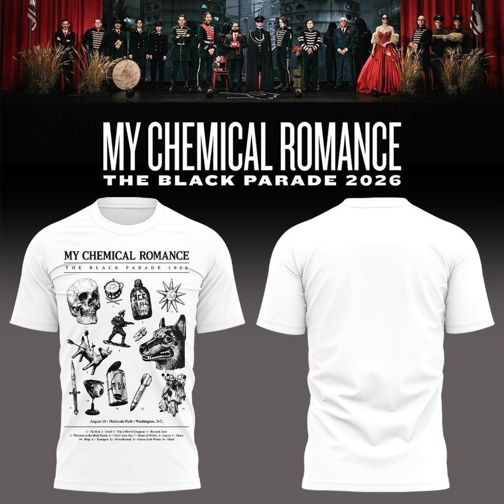 Limited Edition MCR Long Live The Black Parade Tour US 2026 At Washington D.C Tshirt | RP35
