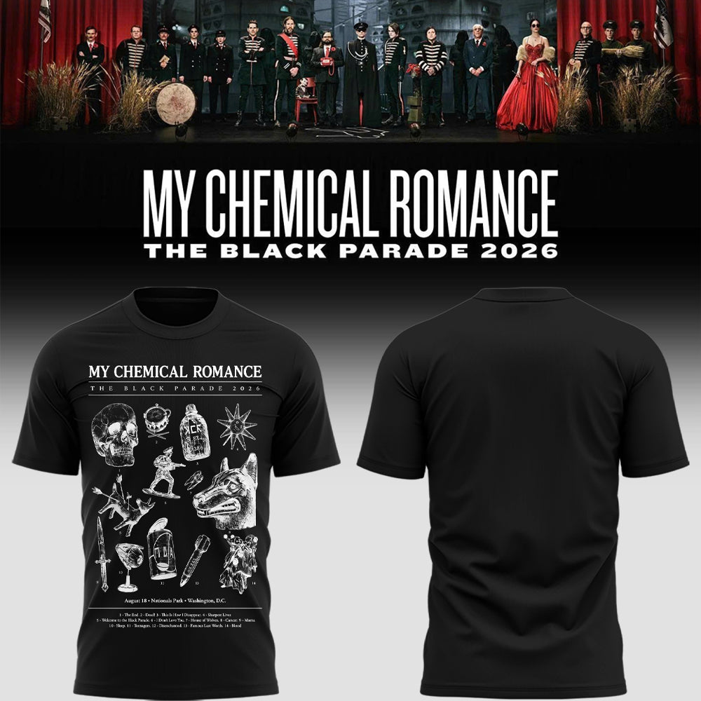 Limited Edition MCR Long Live The Black Parade Tour US 2026 At Washington D.C Tshirt | EW93