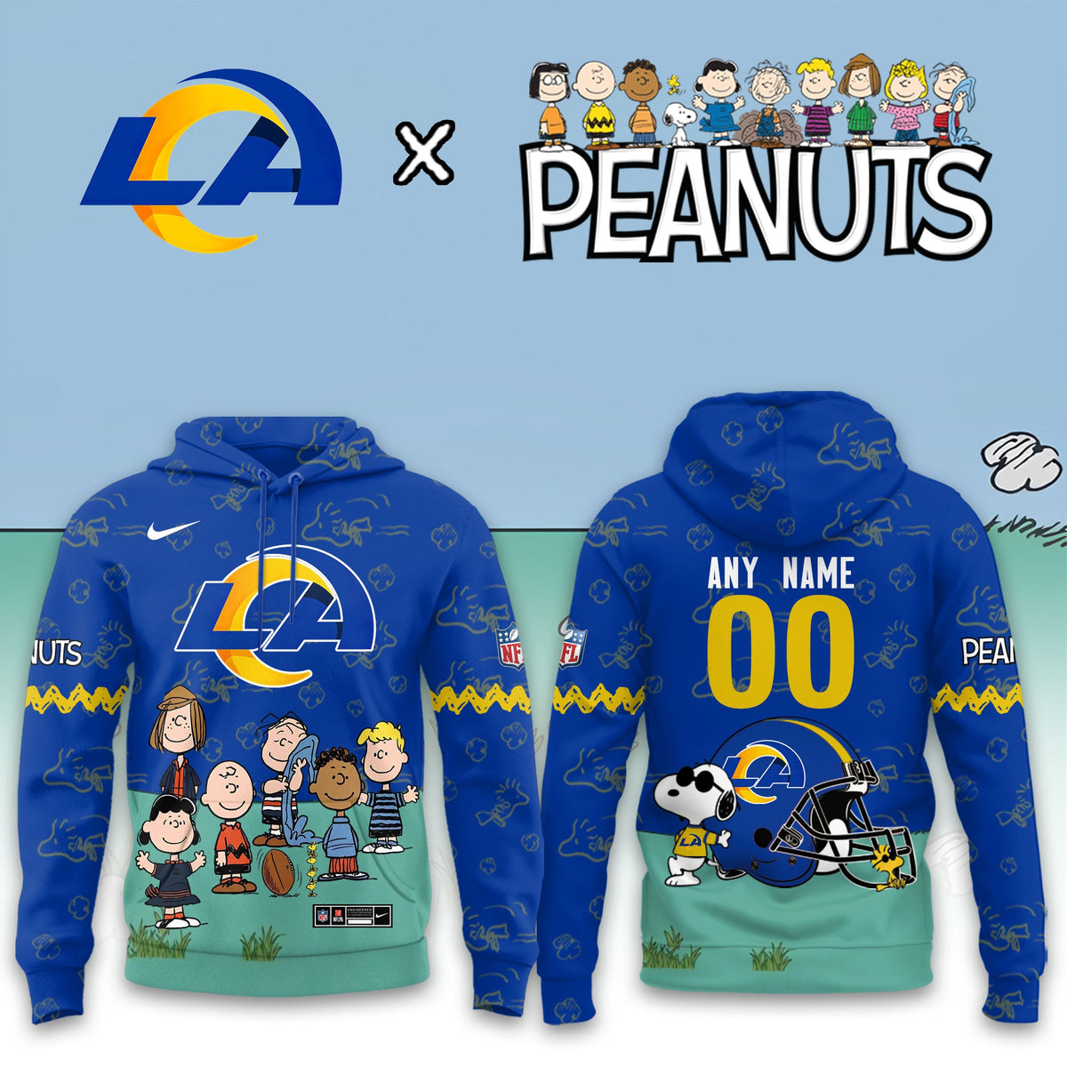 Los Angeles Rams x Peanuts Snoopy 2026 Special Edition Custom Hoodie