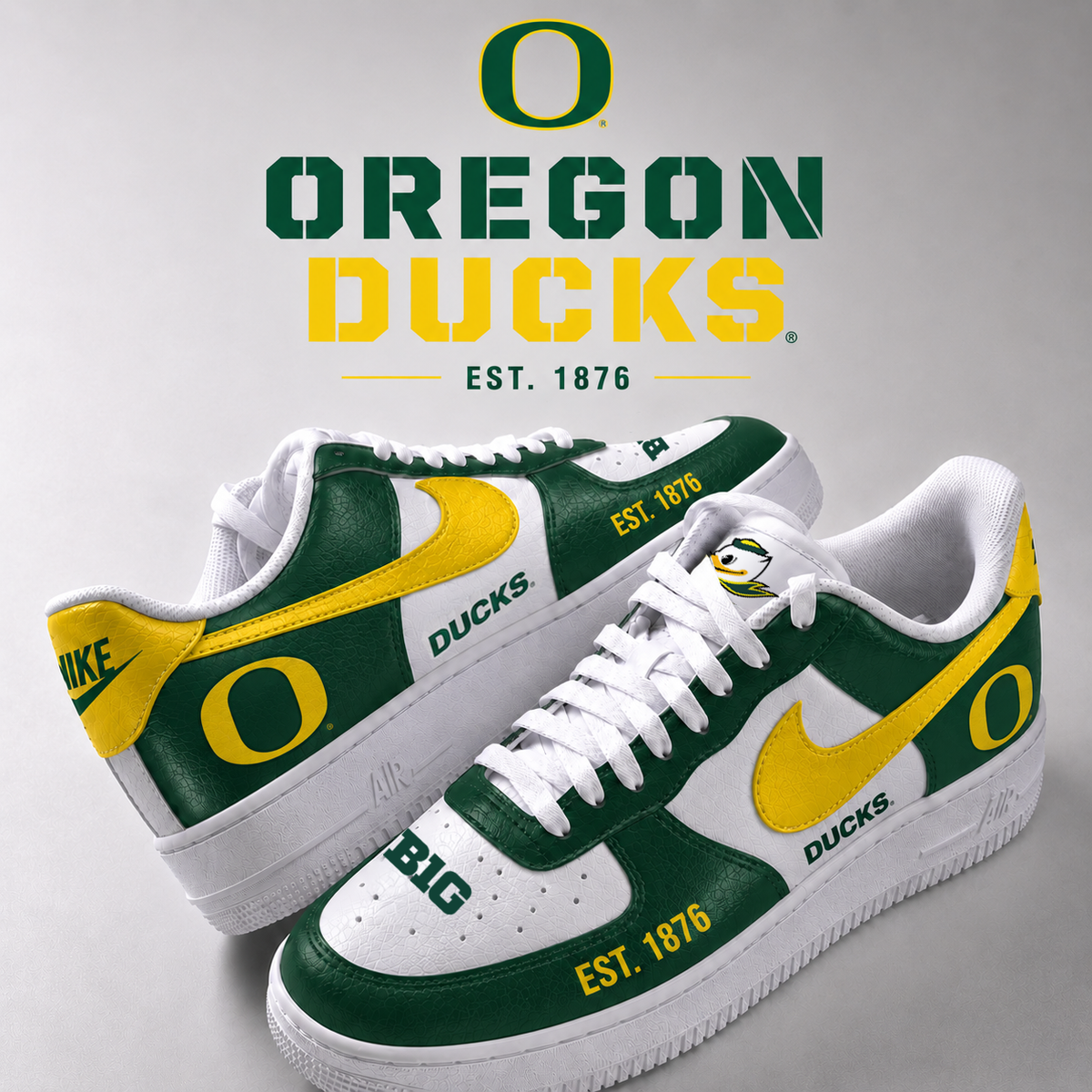 Oregon Ducks Football- AF1 Sneakers