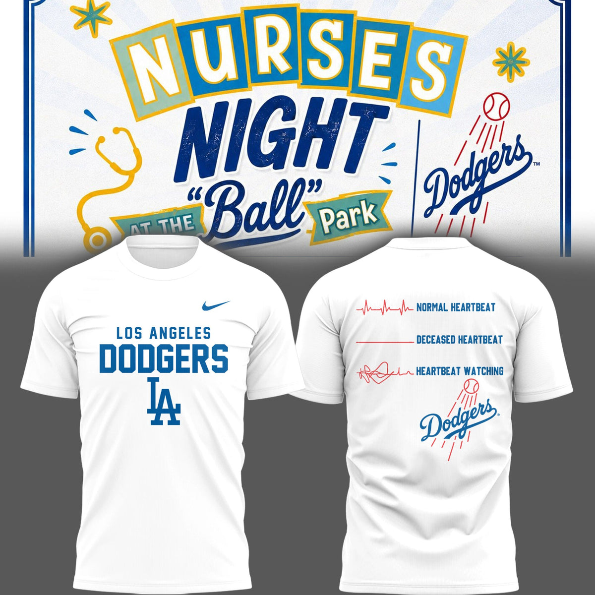 Los Angeles Dodgers Nurse Night Tshirt 1