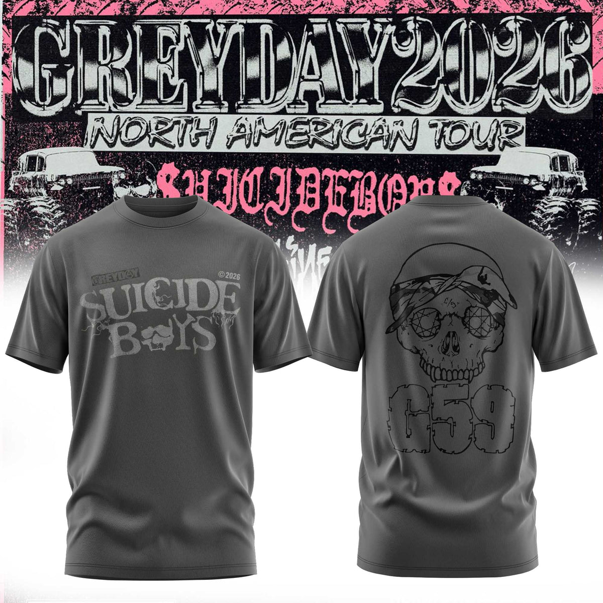 Limited Edition SUICIDEBOYS T-Shirts: Only for the Grey Day 2026 Tour | PX12