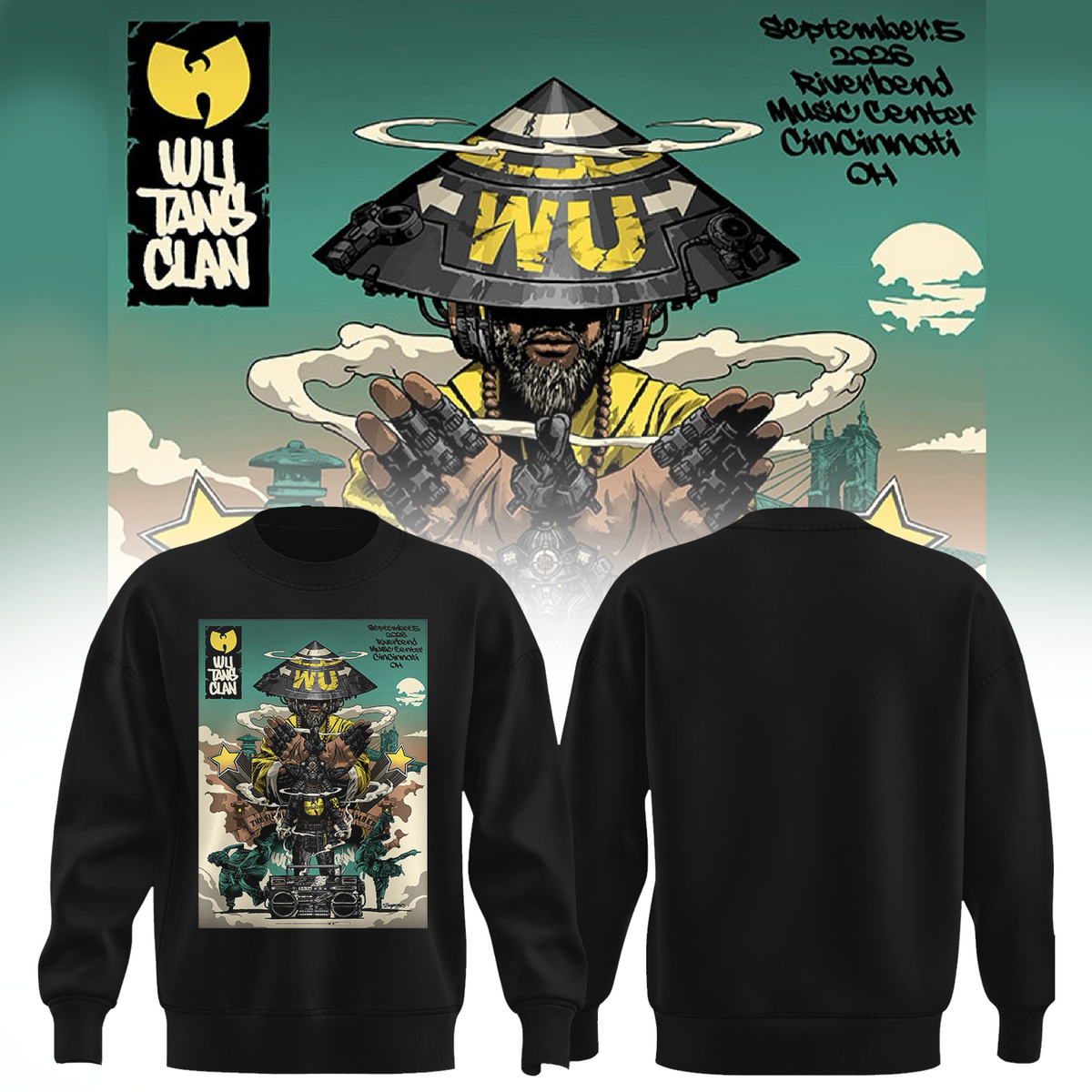 Wu-Tang Clan Cincinnati OH Live At Riverbend Music Center On Sep 5 2026 Sweatshirt | ZY67