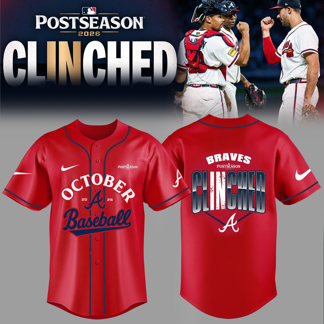 Atlanta Braves - Limited Edition Postseason 2026 Clinched Jersey | AK22