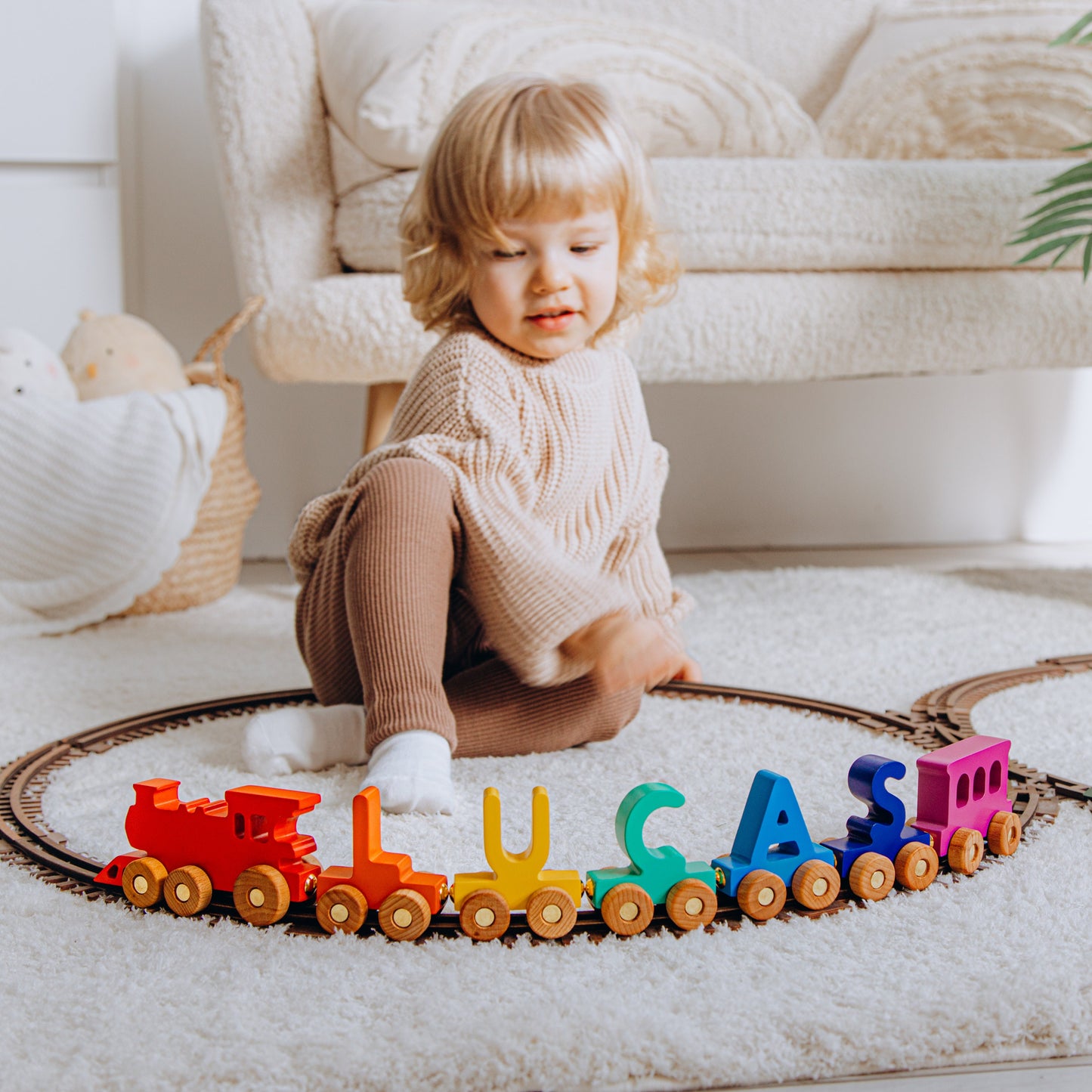 Personalized Trains For Kids Wagon Letter Train With Magnets Baptism Baby Gift Toys For Toddlers Custom Birthday Gift Nursery Name Sign