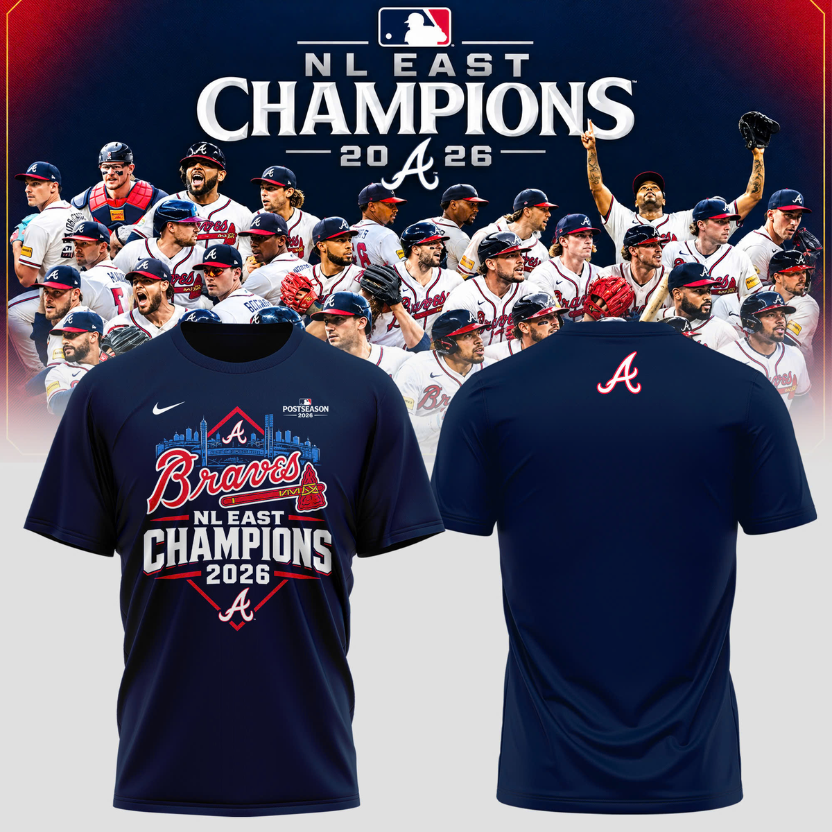 Atlanta Braves - 2026 NL East Champions T-Shirt | BB68