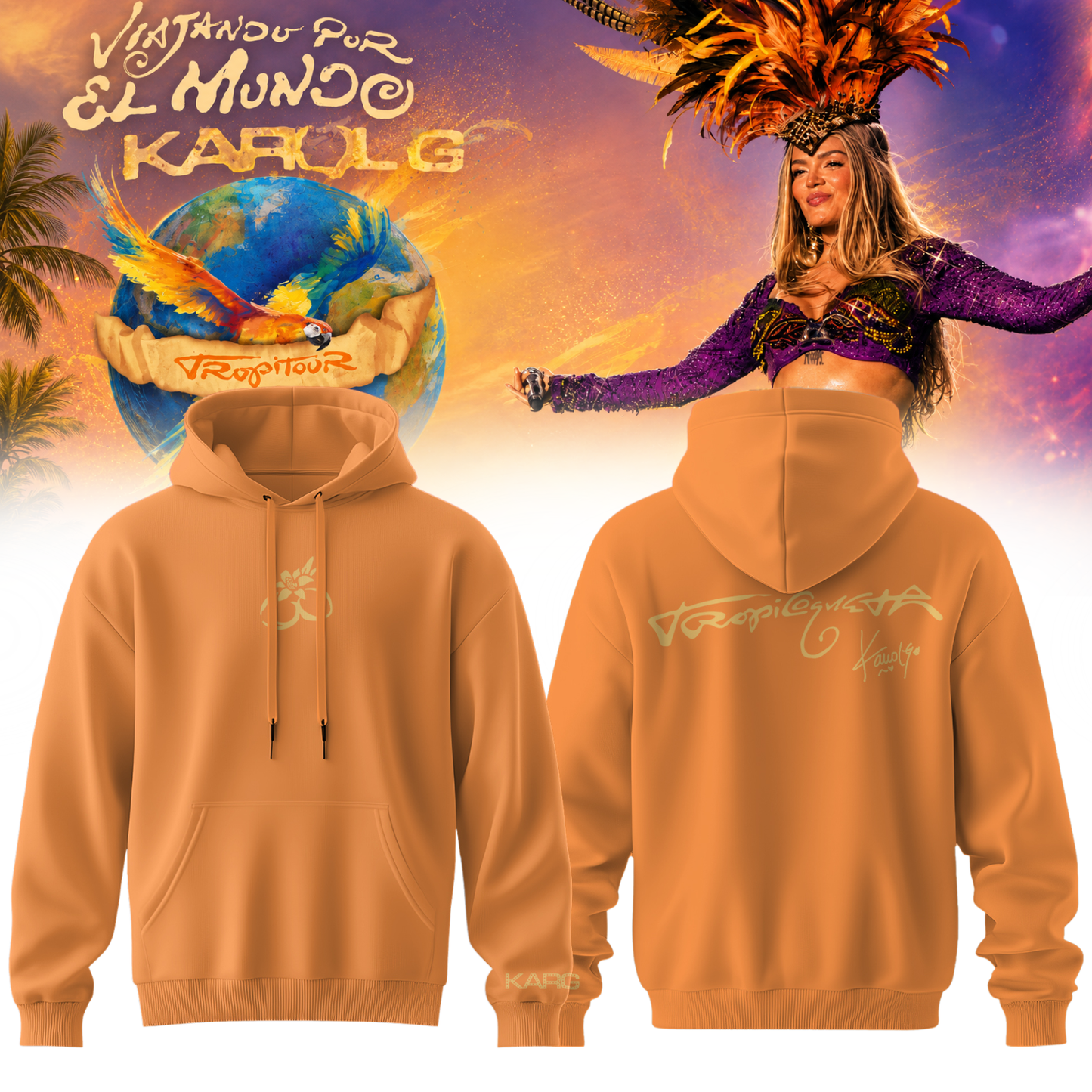 Karol G " Viajando por el Mundo Tropitour " Signature Limited Edition Hoodie | NN56