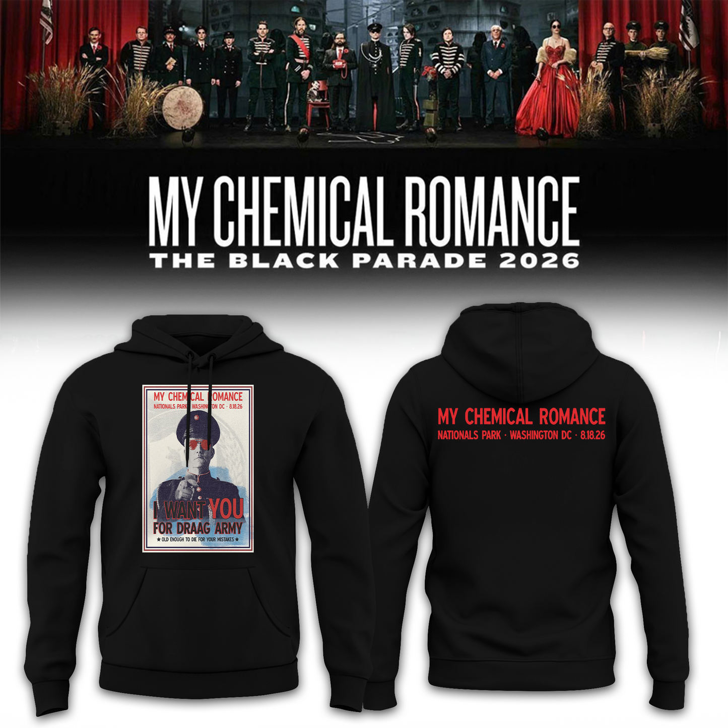 Limited Edition MCR Long Live The Black Parade Tour US 2026 At Washington D.C Hoodie | OF39