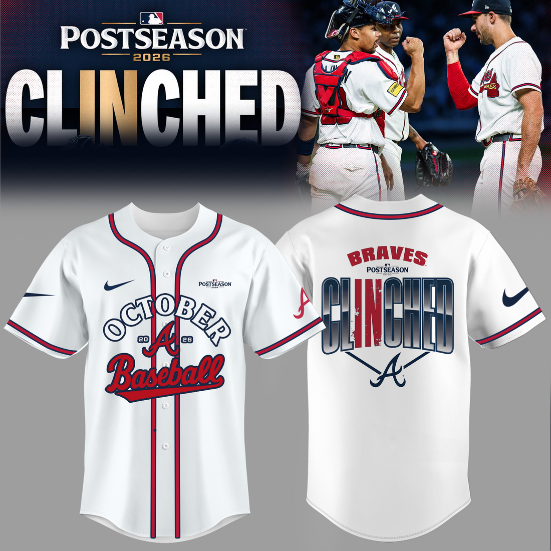 Atlanta Braves - Limited Edition Postseason 2026 Clinched Jersey | VD98