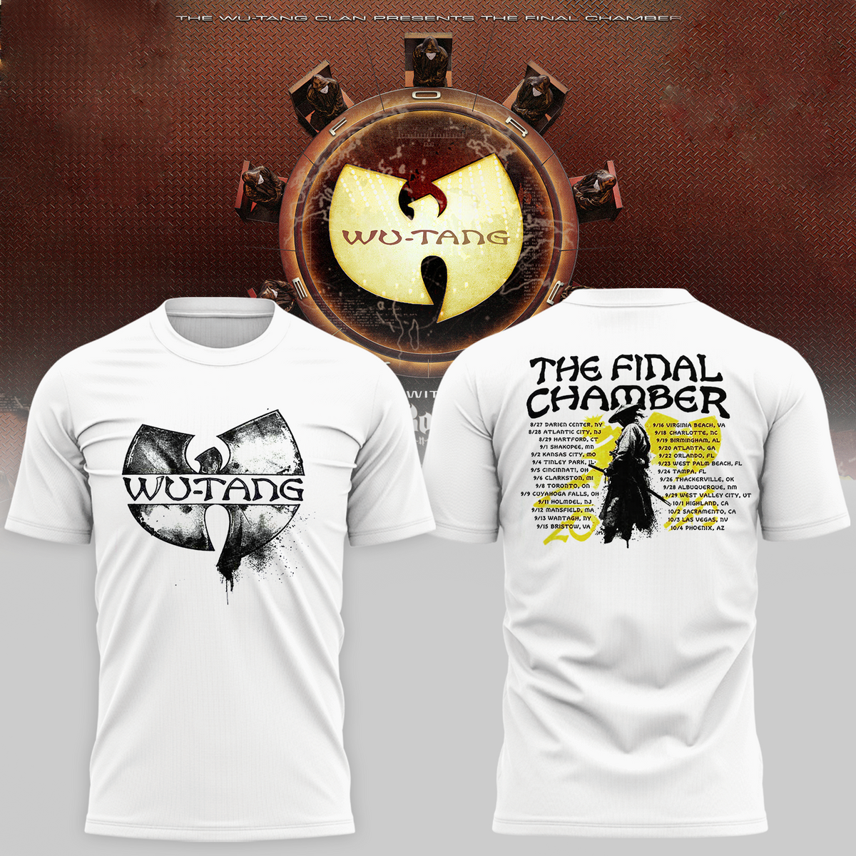 Wu-Tang Clan The Final Chamber 2026 North America Tour Merch The Samurai White T-Shirt | TI89