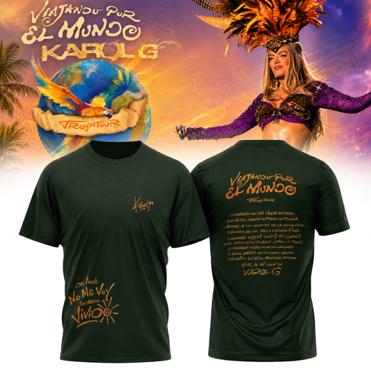 Karol G " Viajando por el Mundo Tropitour " Signature Limited Edition Tshirt | VT21