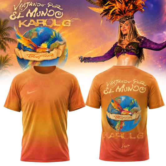 Karol G " Viajando por el Mundo Tropitour " Signature Limited Edition Tshirt | WH31