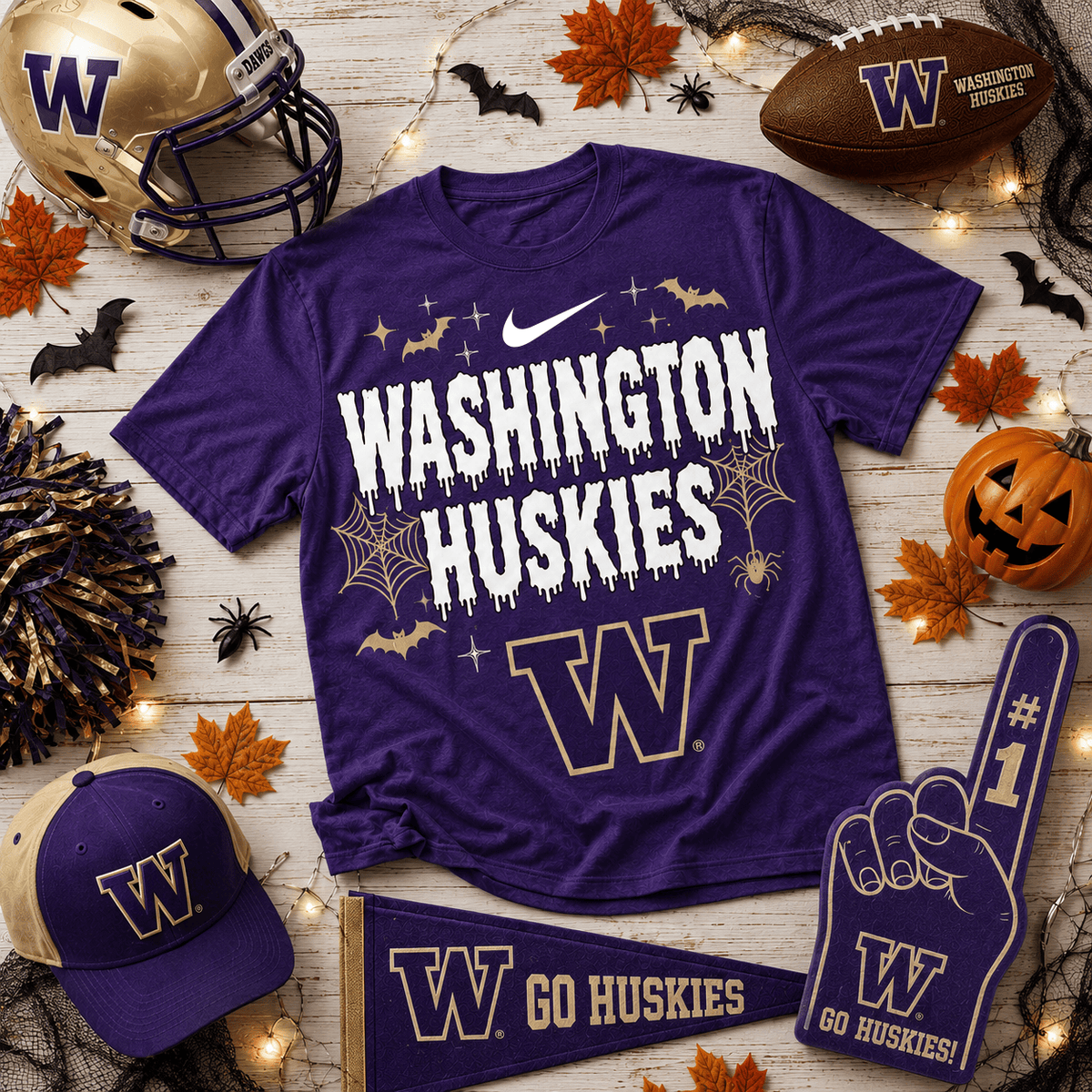 Washington Huskies | Premium NCAA Halloween 3D Shirt NY