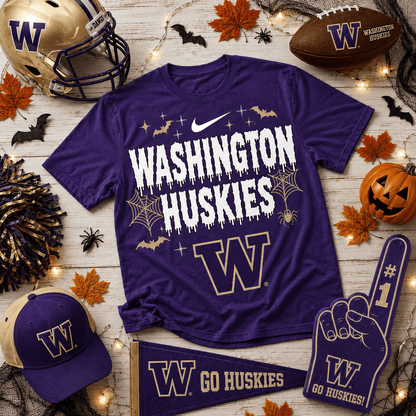 Washington Huskies | Premium NCAA Halloween 3D Shirt NY