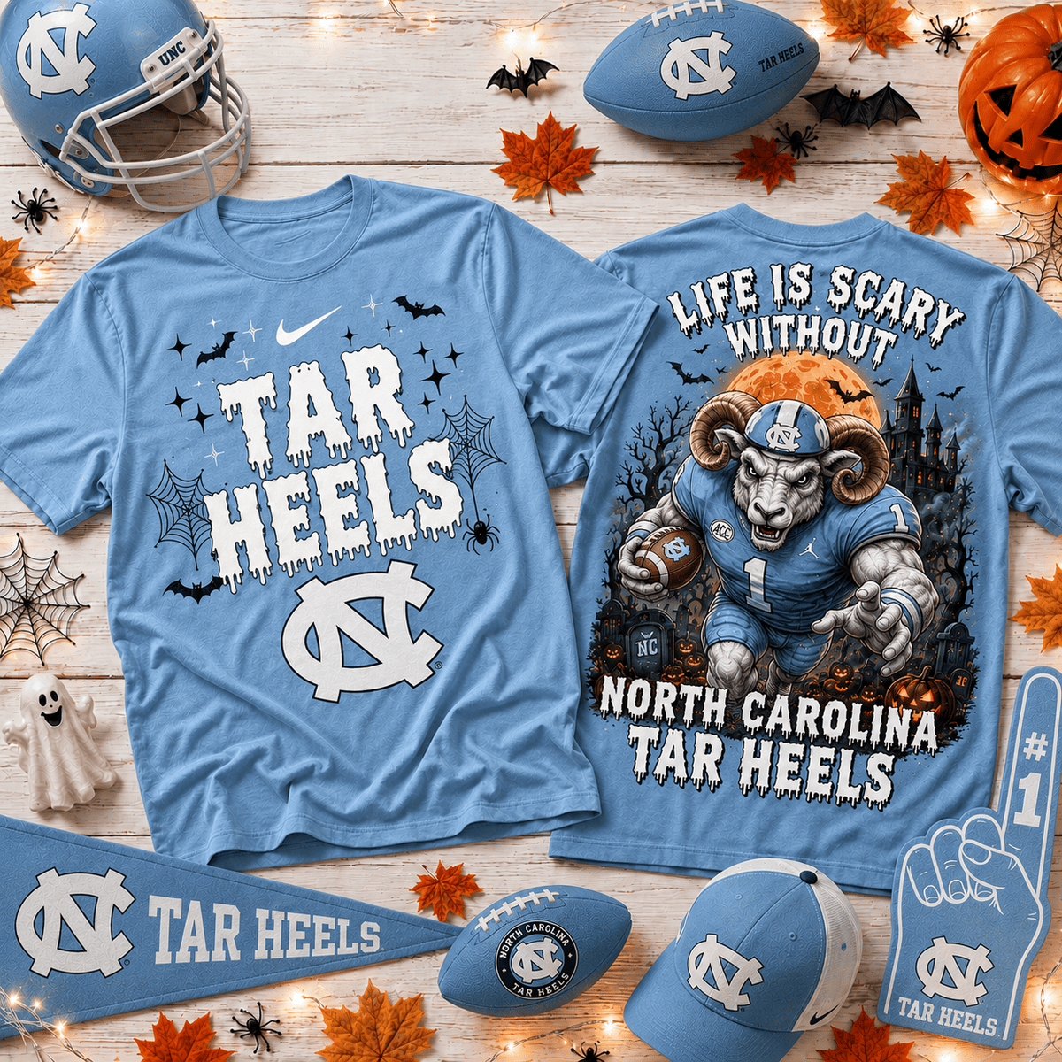 North Carolina Tar Heels | Premium NCAA Halloween 3D Shirt NY
