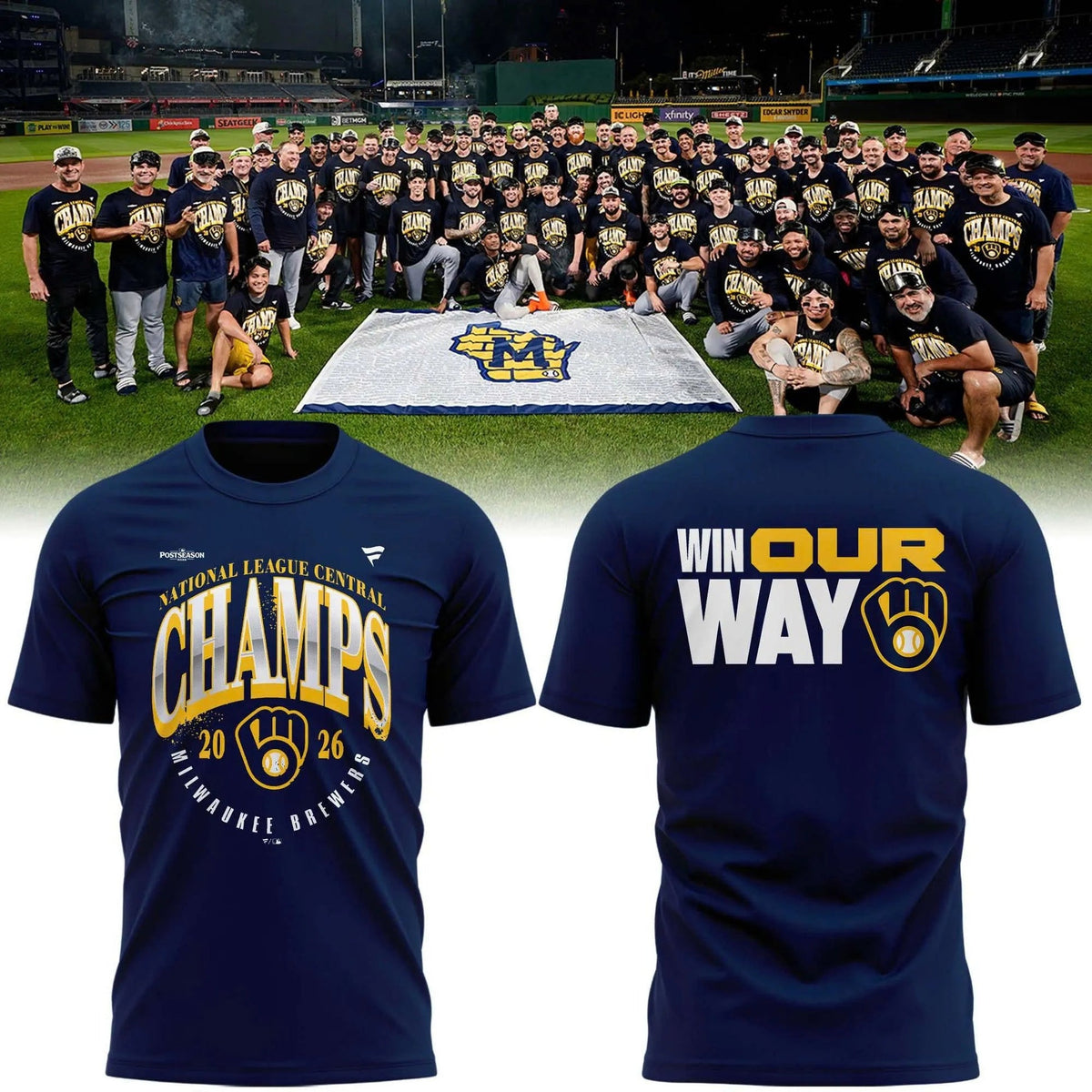 2026 NL Central Division Champions Milwaukee Brewers Shirt Milwaukee Baseball Apparel Gifts