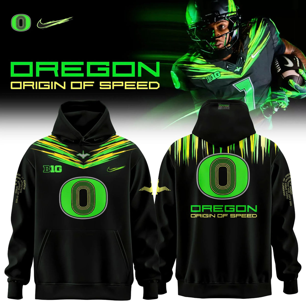 Oregon Ducks Merch Origin Of Speed Commemorative Fan Hoodie Best Presents For Duck Fans