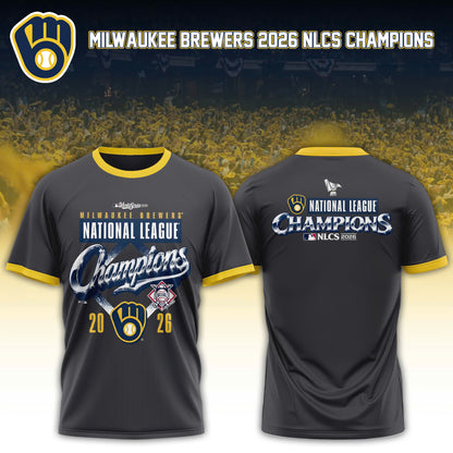 Milwaukee Brewers 2026 National League Champions Tshirt Limited Edition Gray