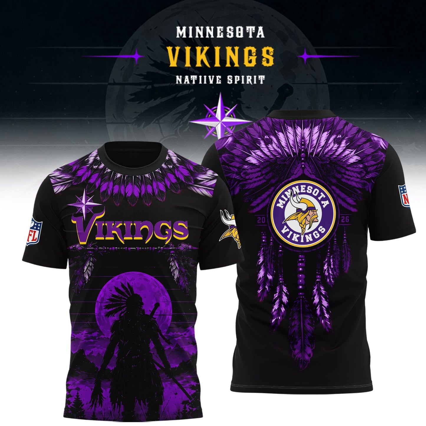 Limited Editon Minnesota Vikings Native Spirit Heritage 2026 Shirt