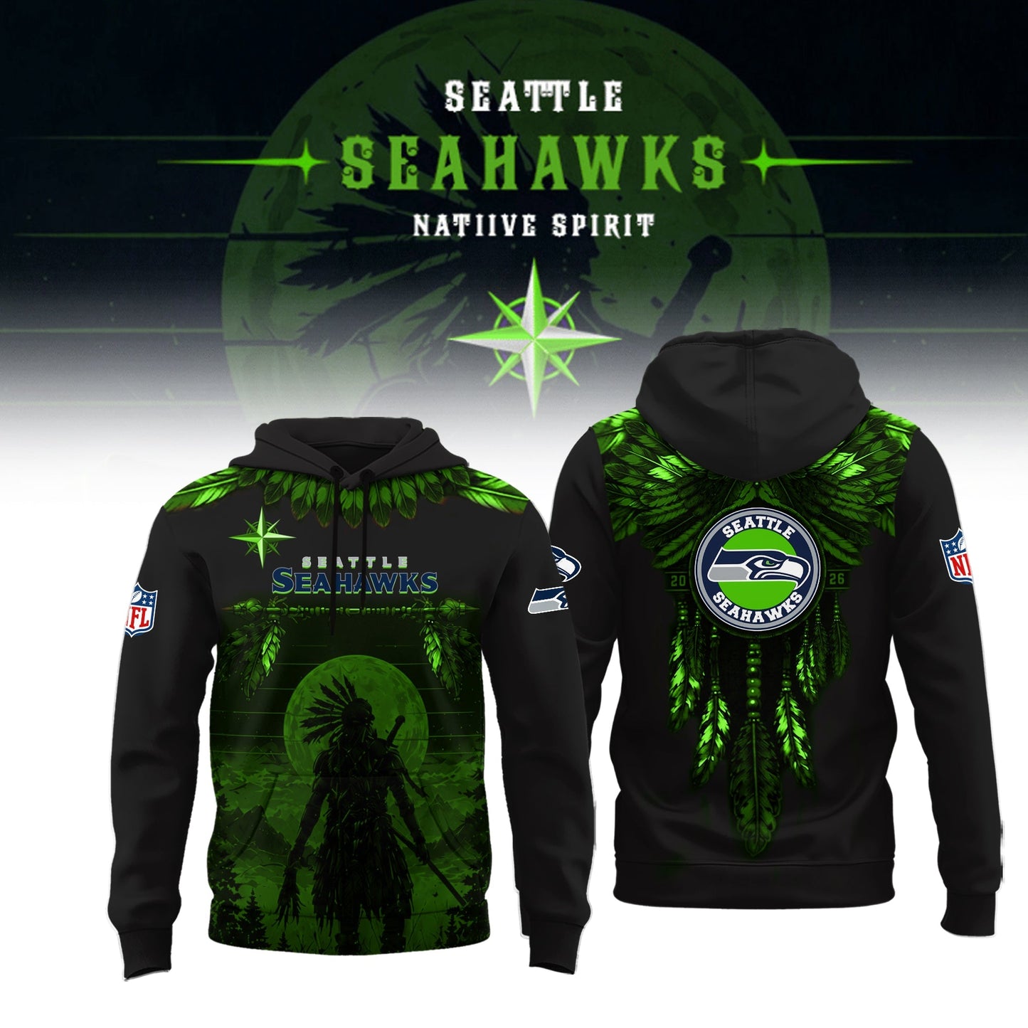 Limited Editon Seattle Seahawks Native Spirit Heritage 2026 Hoodie