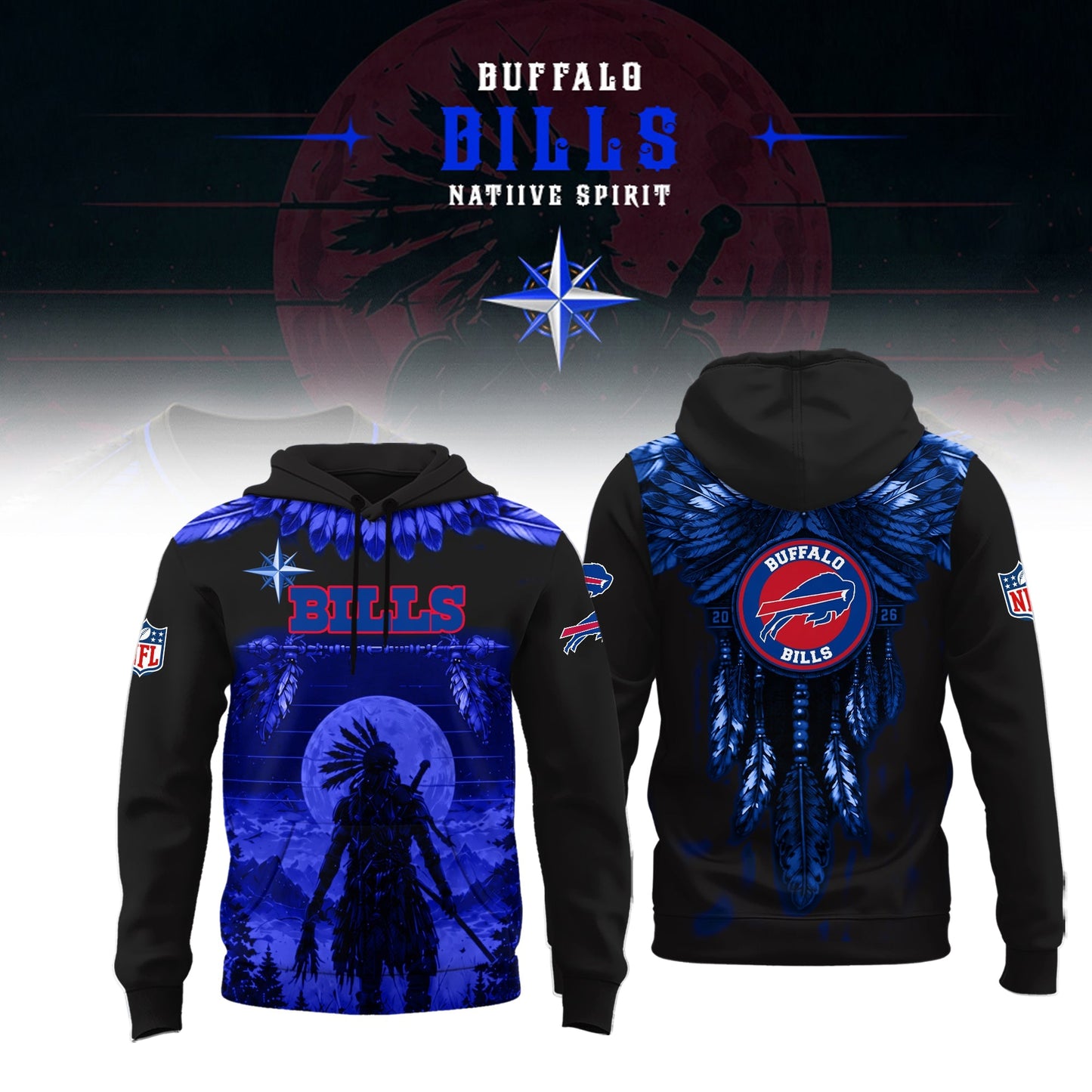 Limited Editon Buffalo Bills Native Spirit Heritage 2026 Hoodie