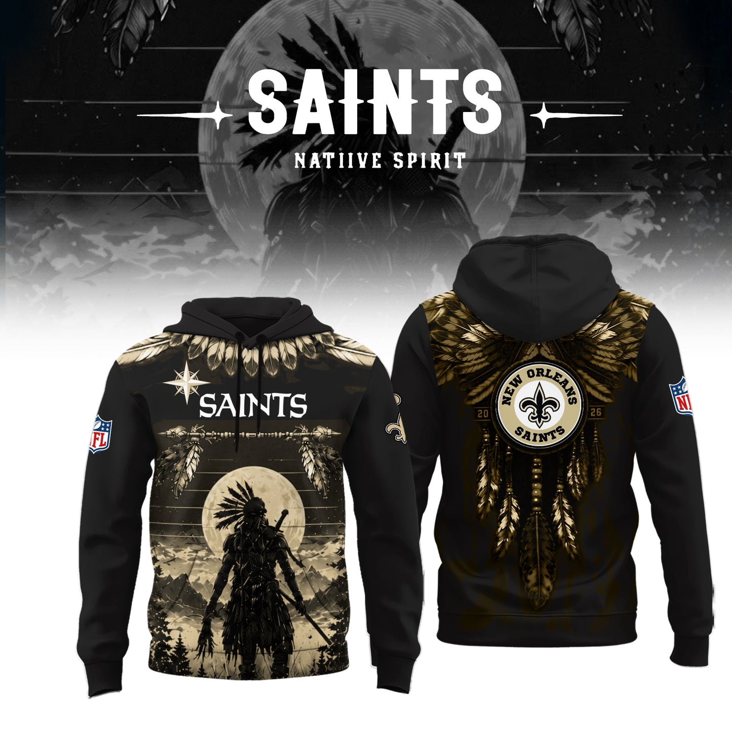 Limited Editon New Orleans Saints Native Spirit Heritage 2026 Hoodie
