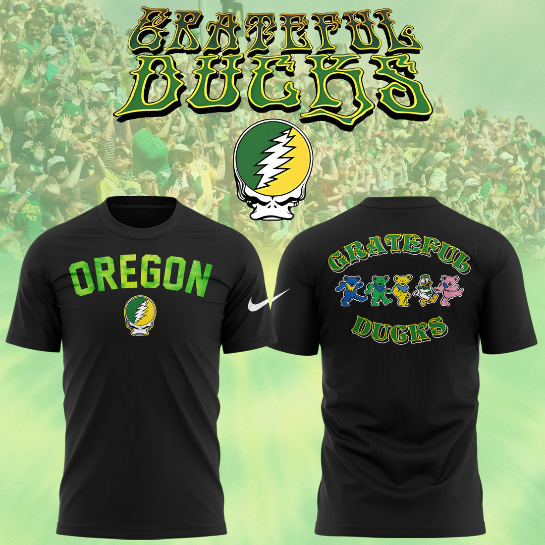 Special Edition Grateful Ducks Tshirt, Oregon Ducks Football Limited Edition T-shirt