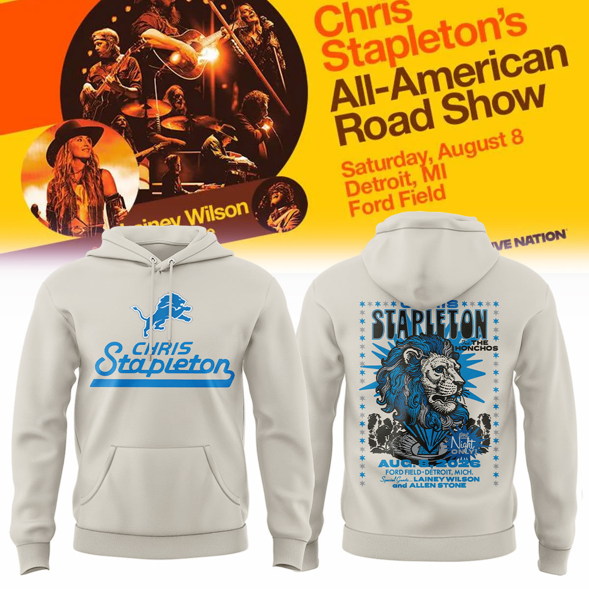 Limited Edition "All-American Road Show" in Ford Field,MI Hoodie | YF94
