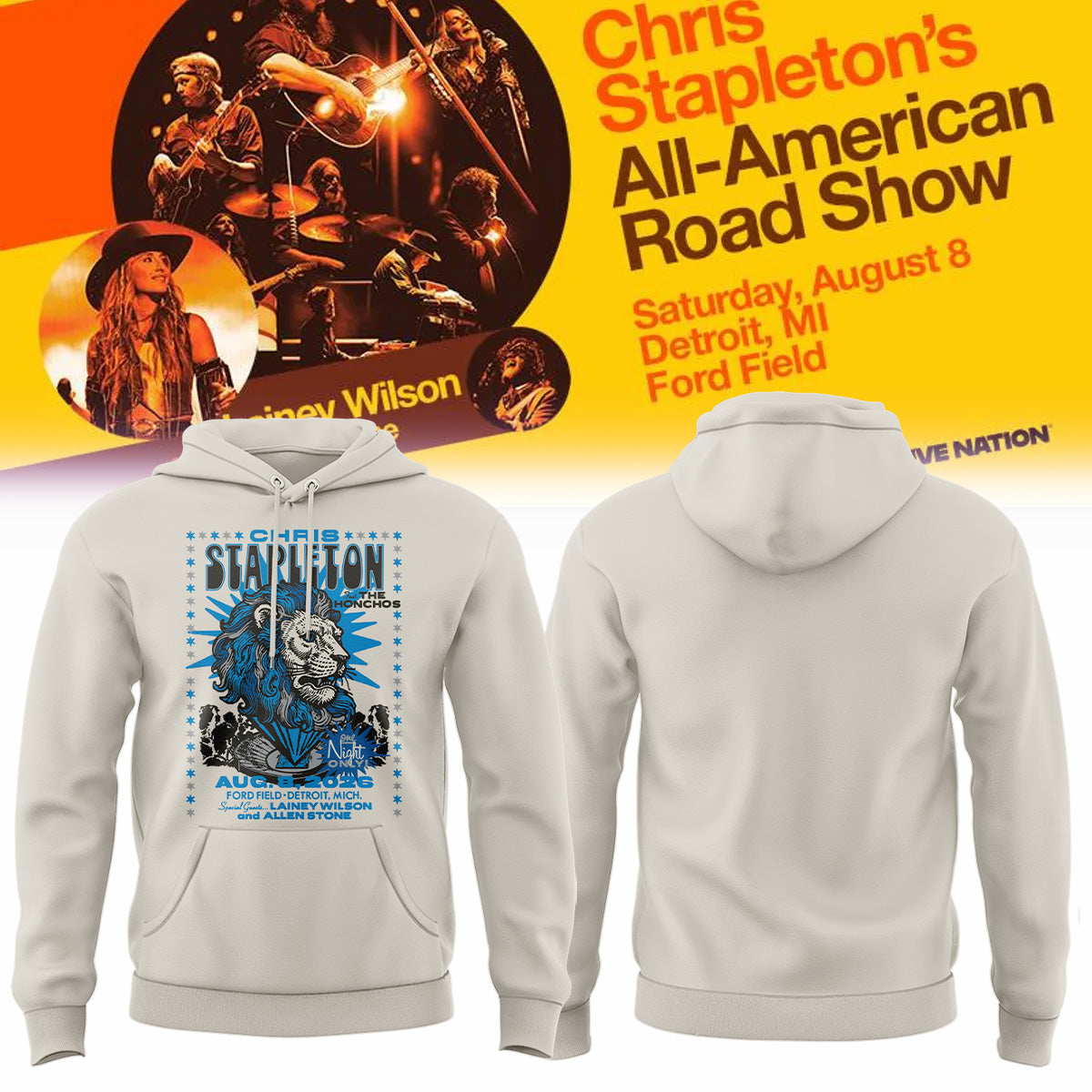 Limited Edition "All-American Road Show" in Ford Field,MI Hoodie | QF95