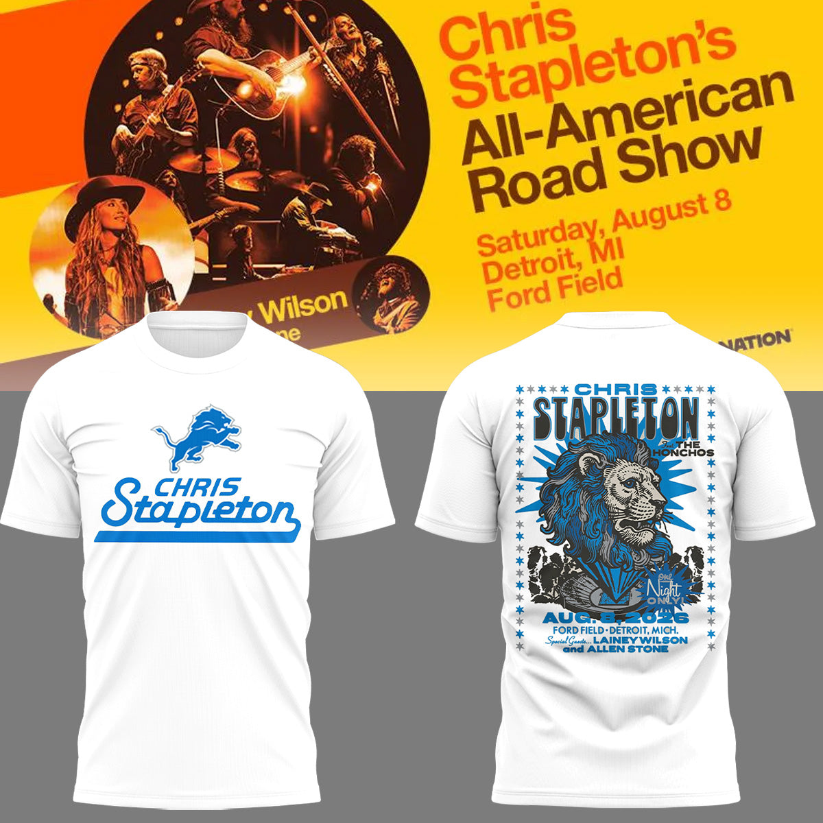 Limited Edition "All-American Road Show" in Ford Field,MI Tshirt | XN87