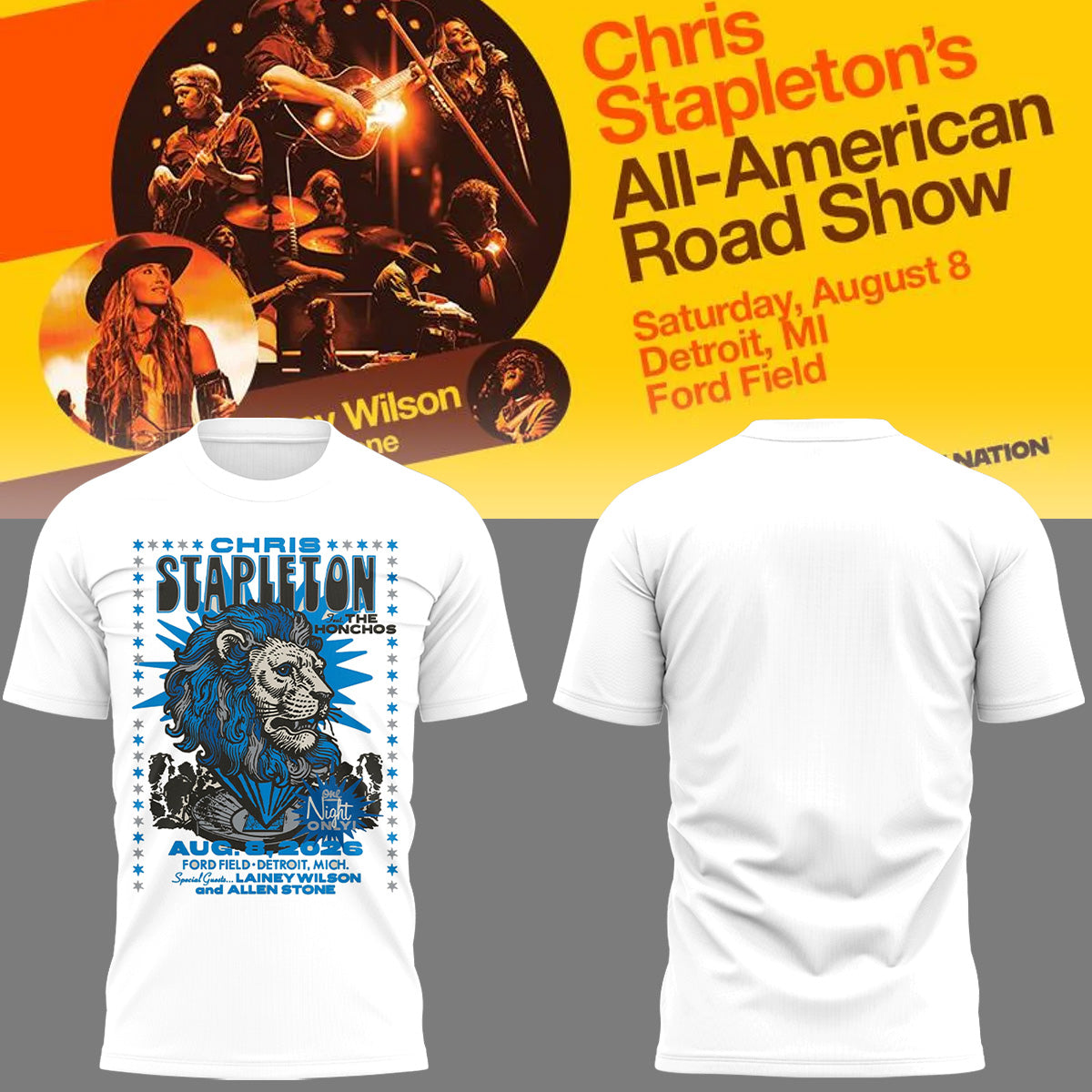Limited Edition "All-American Road Show" in Ford Field,MI Tshirt | VW25