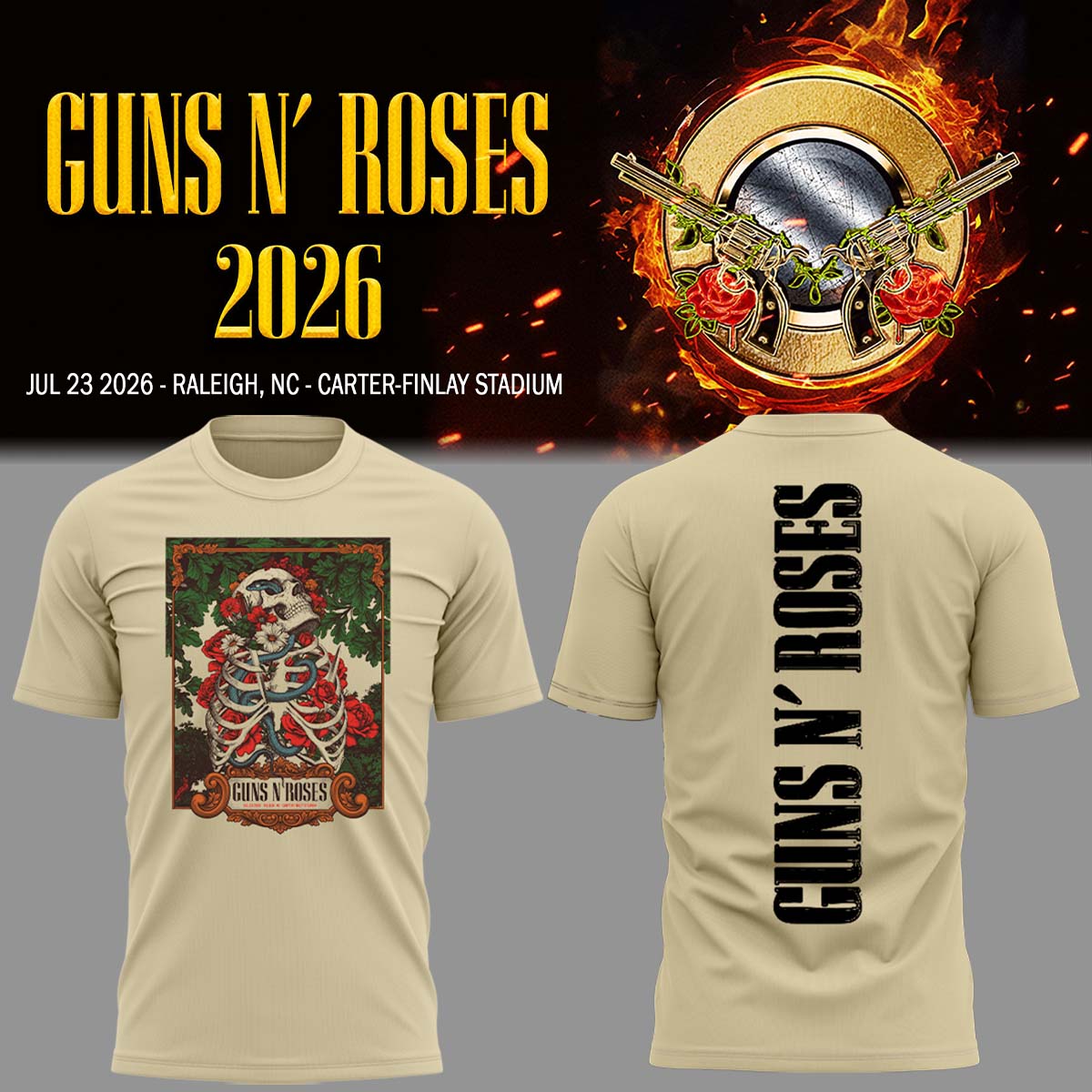 Limited Edition Guns N' Roses Tour 2026 TShirt | UO18