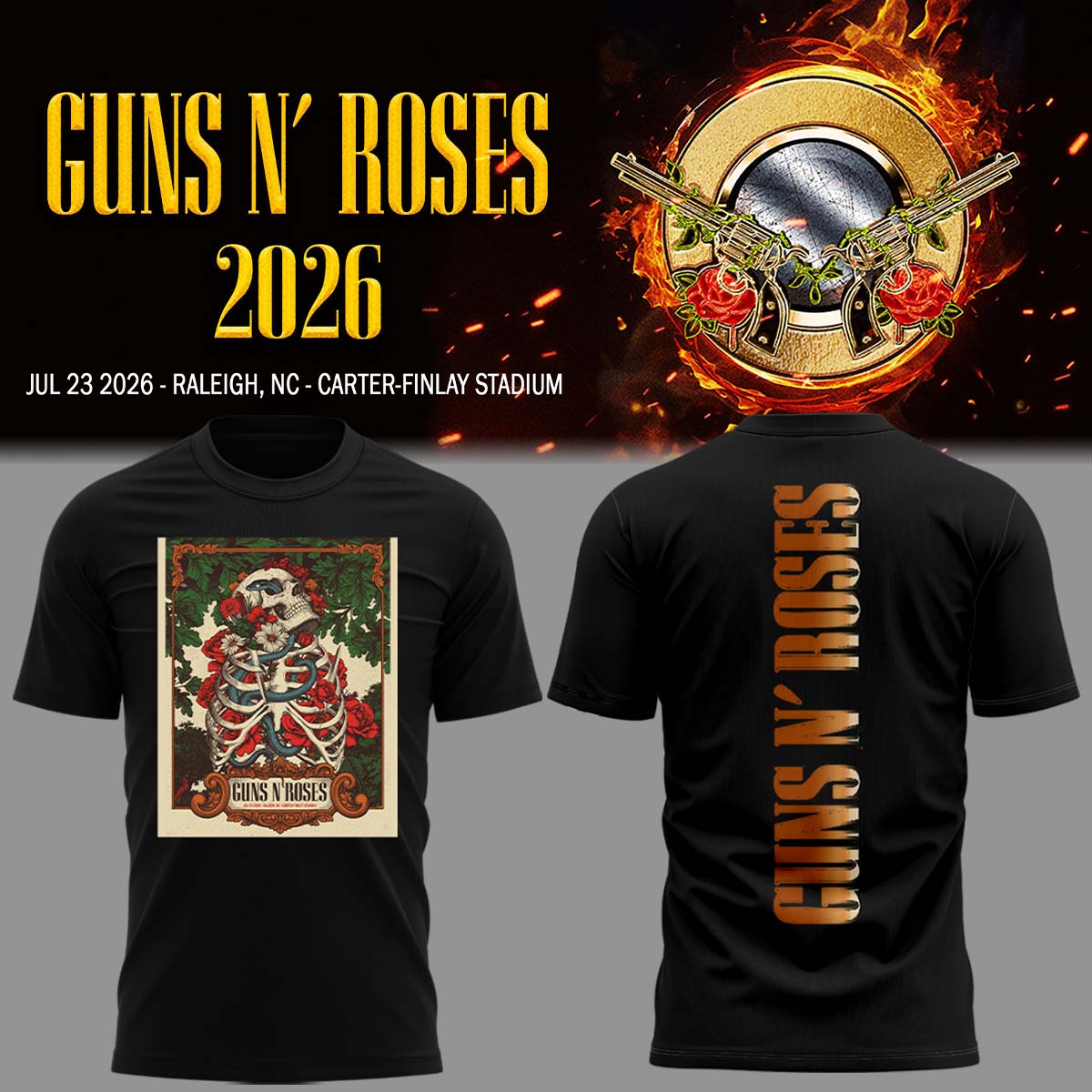 Limited Edition Guns N' Roses Tour 2026 TShirt | VE87