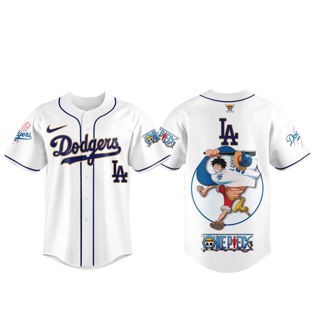 LA Dodgers Straw Hats ONE PIECE Night Limited Jersey White