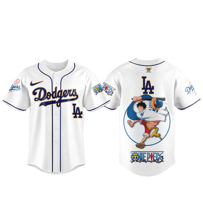 LA Dodgers Straw Hats ONE PIECE Night Limited Jersey White