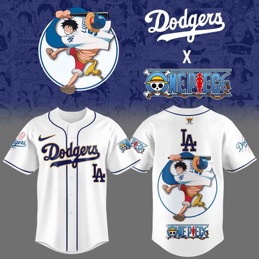 LA Dodgers Straw Hats ONE PIECE Night Limited Jersey White
