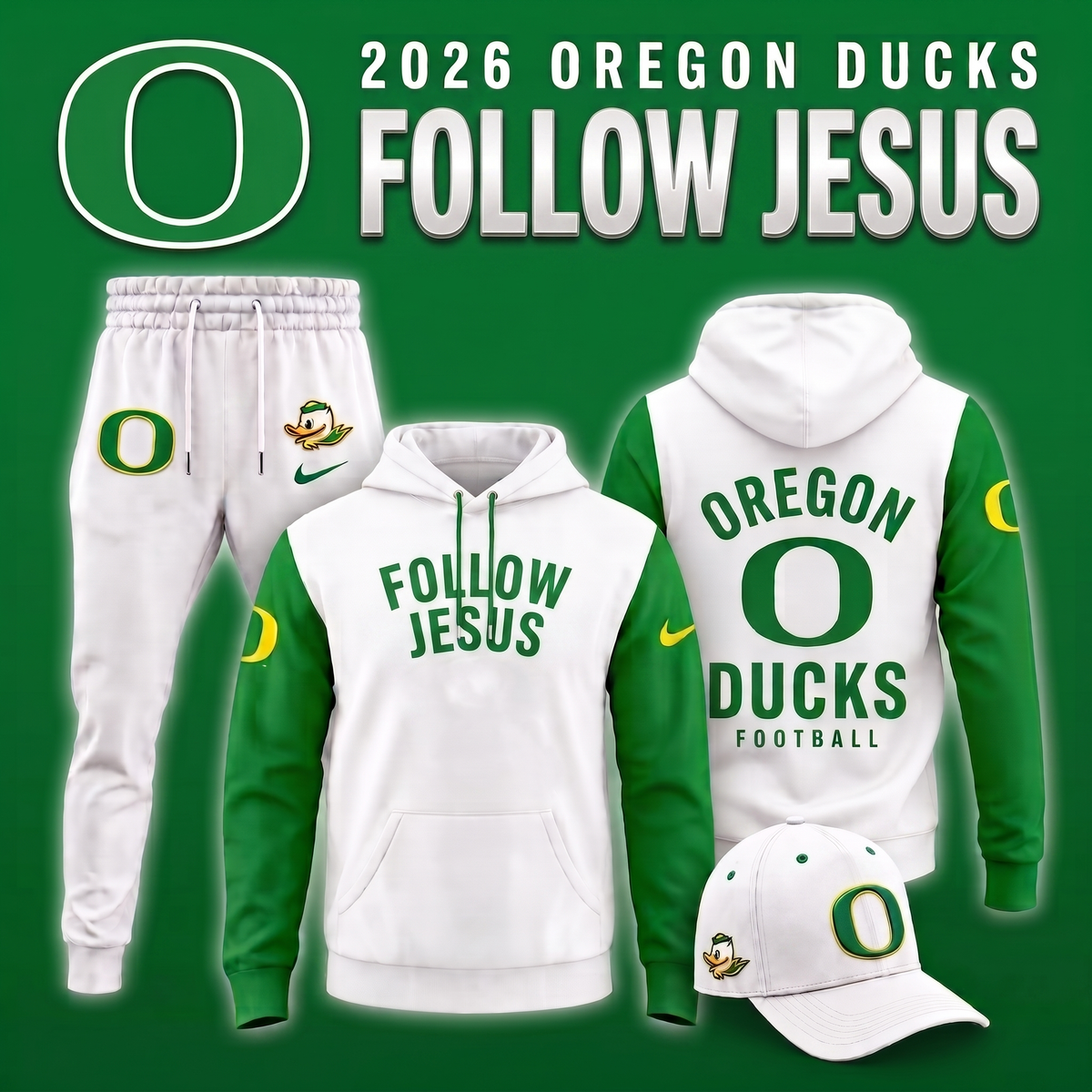 2026 Oregon Ducks Football Hoodie - Follow Jesus Limited Edition Hoodie | OW11