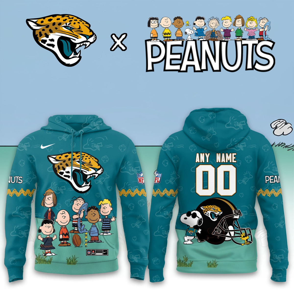 Jacksonville Jaguars x Peanuts Snoopy 2026 Special Edition Custom Hoodie